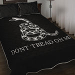 Black And White Gadsden Flag Print Quilt Bed Set