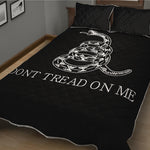 Black And White Gadsden Flag Print Quilt Bed Set