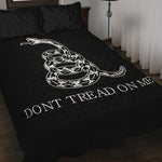 Black And White Gadsden Flag Print Quilt Bed Set