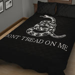 Black And White Gadsden Flag Print Quilt Bed Set