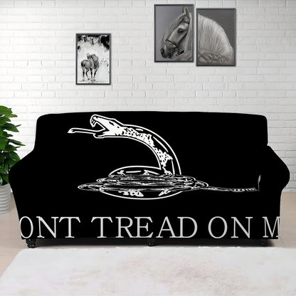 Black And White Gadsden Flag Print Sofa Cover