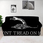 Black And White Gadsden Flag Print Sofa Cover