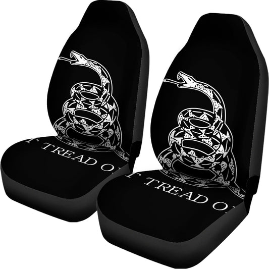 Black And White Gadsden Flag Print Universal Fit Car Seat Covers