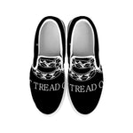 Black And White Gadsden Flag Print White Slip On Shoes