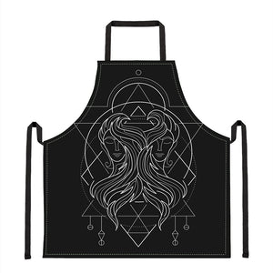 Black And White Gemini Sign Print Apron