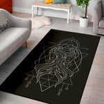 Black And White Gemini Sign Print Area Rug