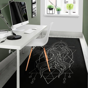 Black And White Gemini Sign Print Area Rug