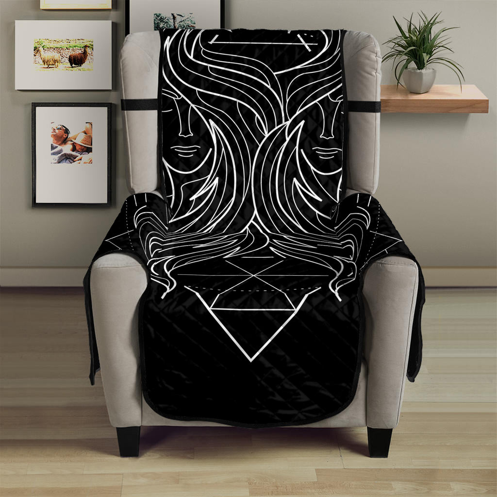 Black And White Gemini Sign Print Armchair Protector