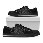 Black And White Gemini Sign Print Black Low Top Shoes 