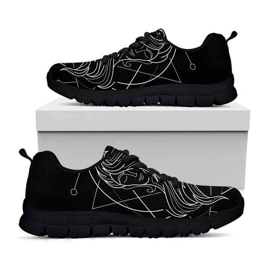 Black And White Gemini Sign Print Black Sneakers