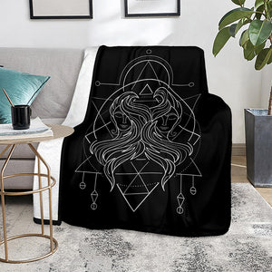 Black And White Gemini Sign Print Blanket