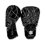 Black And White Gemini Sign Print Boxing Gloves