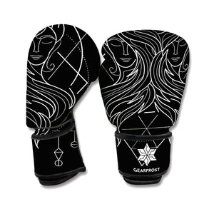 Black And White Gemini Sign Print Boxing Gloves