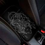 Black And White Gemini Sign Print Car Center Console Cover