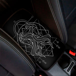 Black And White Gemini Sign Print Car Center Console Cover