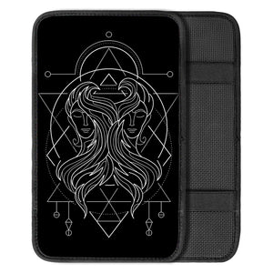 Black And White Gemini Sign Print Car Center Console Cover