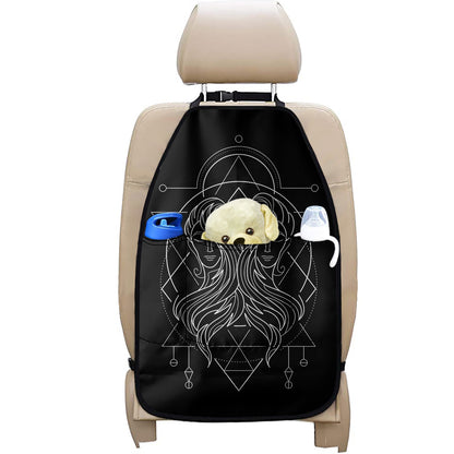 Black And White Gemini Sign Print Car Seat Organizers