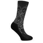 Black And White Gemini Sign Print Crew Socks