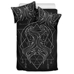 Black And White Gemini Sign Print Duvet Cover Bedding Set