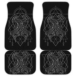 Black And White Gemini Sign Print Front and Back Car Floor Mats