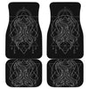 Black And White Gemini Sign Print Front and Back Car Floor Mats