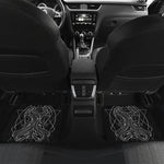 Black And White Gemini Sign Print Front and Back Car Floor Mats