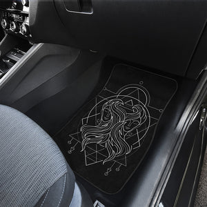 Black And White Gemini Sign Print Front and Back Car Floor Mats