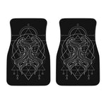 Black And White Gemini Sign Print Front Car Floor Mats