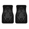 Black And White Gemini Sign Print Front Car Floor Mats