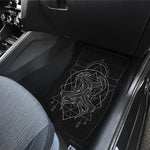 Black And White Gemini Sign Print Front Car Floor Mats