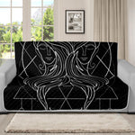 Black And White Gemini Sign Print Futon Protector