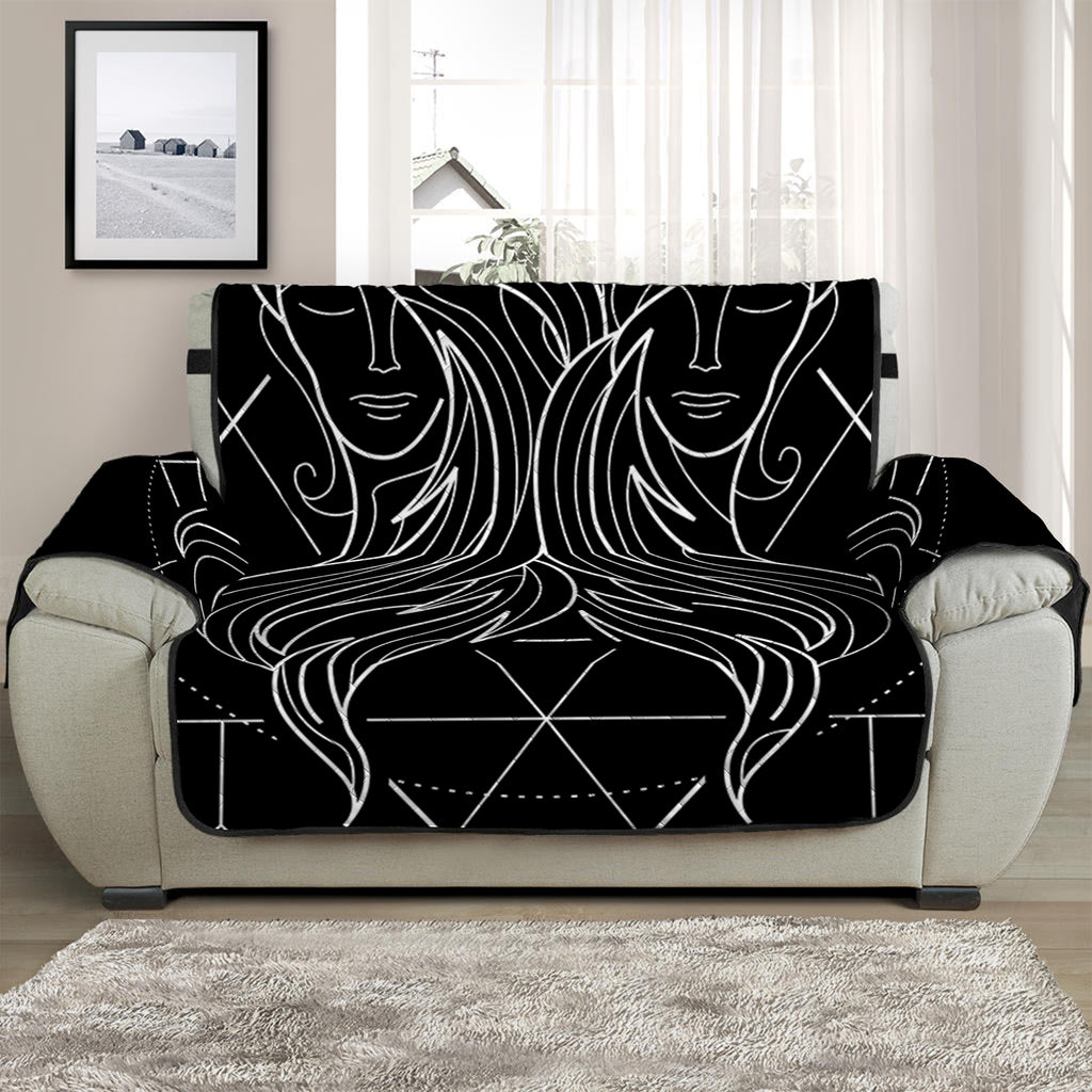 Black And White Gemini Sign Print Half Sofa Protector