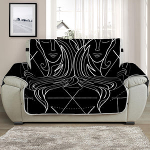 Black And White Gemini Sign Print Half Sofa Protector