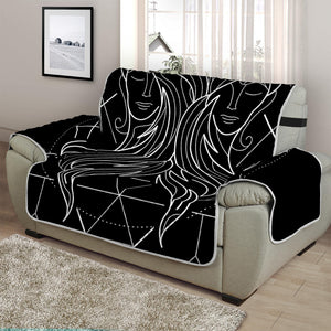 Black And White Gemini Sign Print Half Sofa Protector