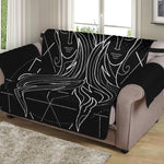 Black And White Gemini Sign Print Loveseat Protector