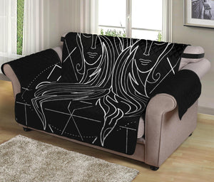 Black And White Gemini Sign Print Loveseat Protector