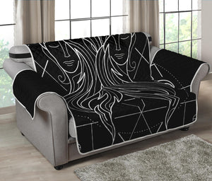 Black And White Gemini Sign Print Loveseat Protector