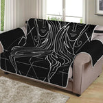 Black And White Gemini Sign Print Loveseat Protector