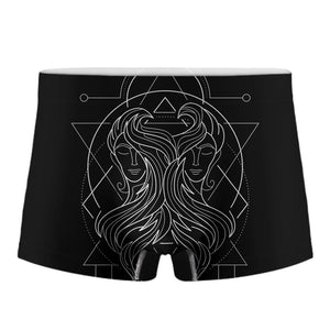 Black And White Gemini Sign Print Men's Boxer Briefs