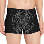 Black And White Gemini Sign Print Men's Boxer Briefs