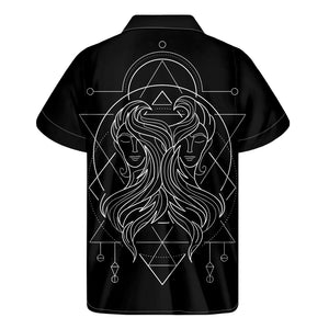 Black And White Gemini Sign Print Men's Short Sleeve Shirt