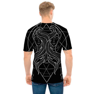 Black And White Gemini Sign Print Men's T-Shirt