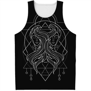 Black And White Gemini Sign Print Men's Tank Top