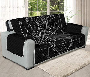 Black And White Gemini Sign Print Oversized Sofa Protector