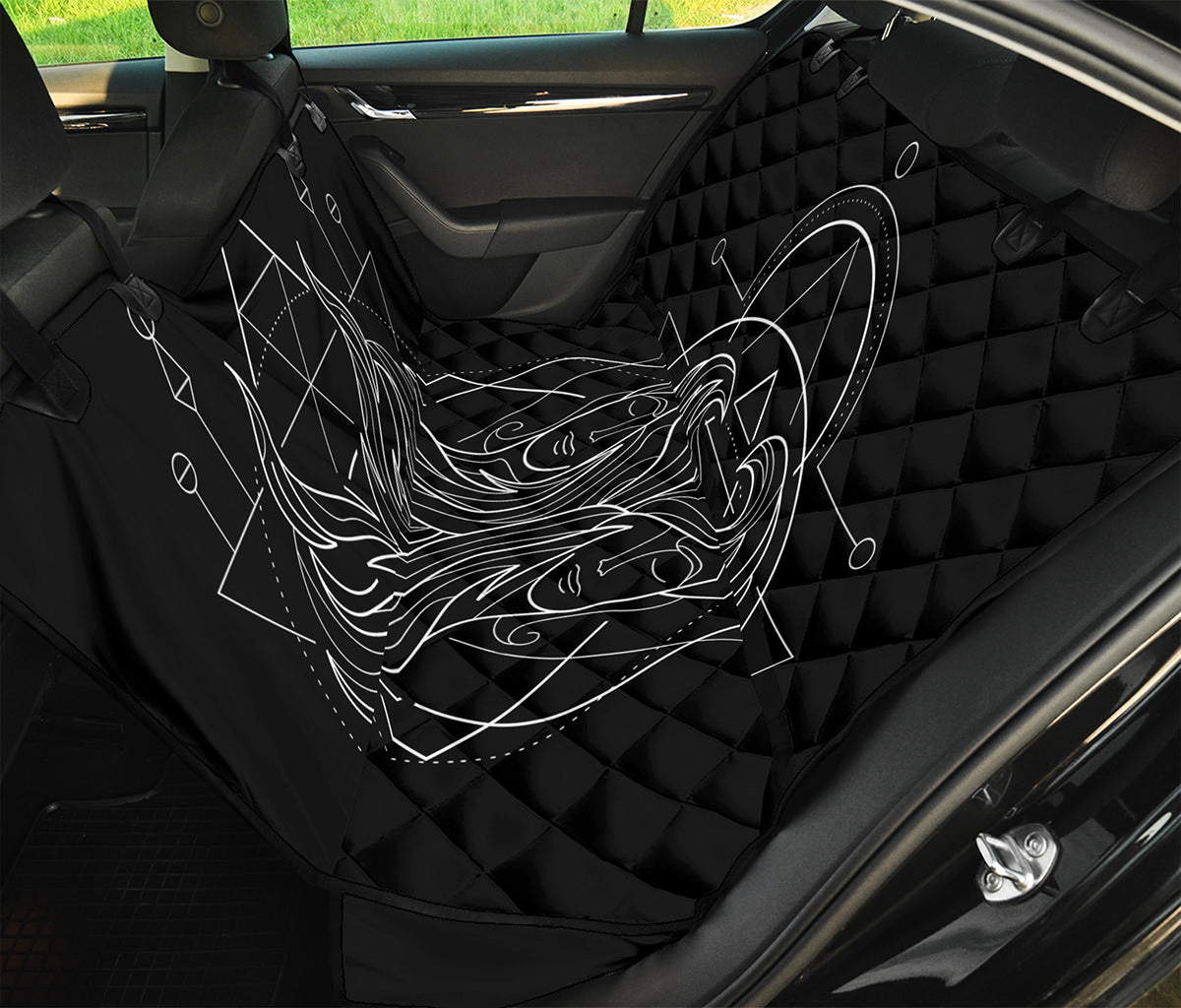 Black And White Gemini Sign Print Pet Car Back Seat Cover