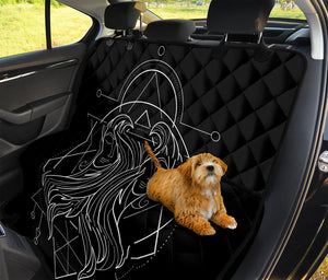 Black And White Gemini Sign Print Pet Car Back Seat Cover