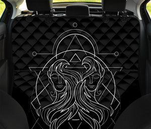 Black And White Gemini Sign Print Pet Car Back Seat Cover