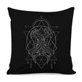 Black And White Gemini Sign Print Pillow Cover