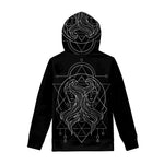 Black And White Gemini Sign Print Pullover Hoodie