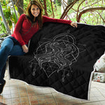 Black And White Gemini Sign Print Quilt